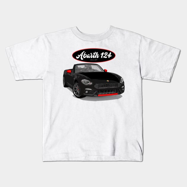 ABARTH 124 NERO Kids T-Shirt by PjesusArt